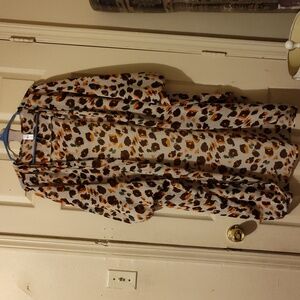 Plus leopard print Kimono
